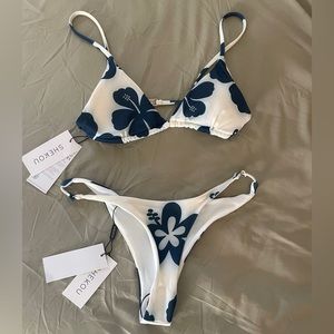 Shekou Tropicana Blue and White Bikini